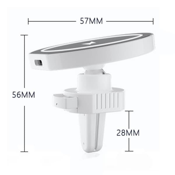F12-B Hvit Luftventil Magnetisk Trådløs Ladeholder - USB-grensesnitt Ladekabel