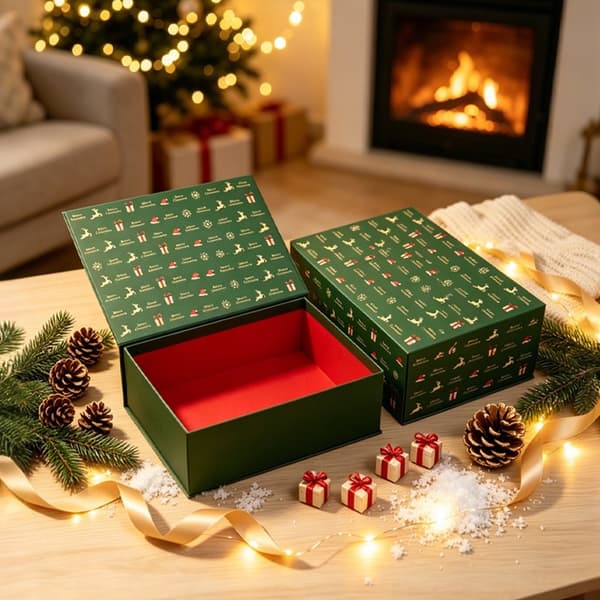 Julklappsförpackning Festlig inslagningslåda Flip-top box; 35*23*15