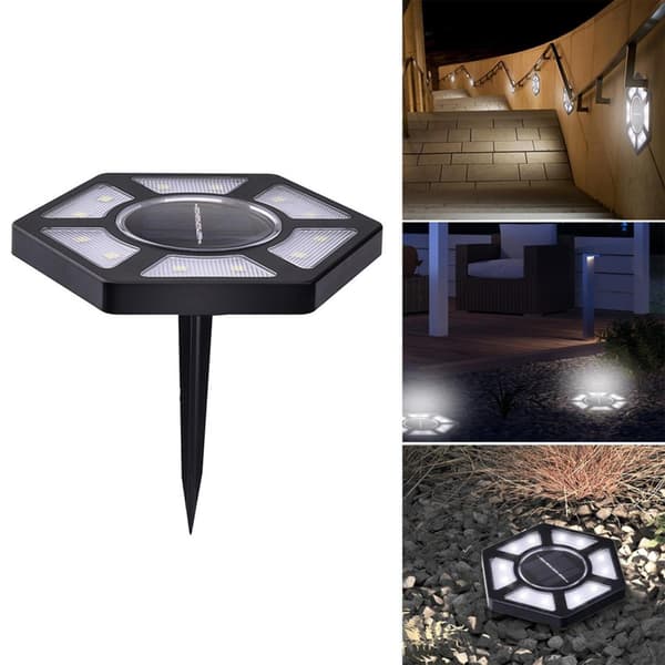Solcelle bakkelamper 4 stk, vanntette utendørs nattlamper hage gårdsplass dekorasjon solcelle LED-lys for side landskap plen 4pcs