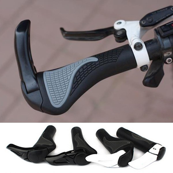 Cykelframstyre universellt mountainbike-styre handskar fårhorn styre silikongummi grepp styre tillbehör White