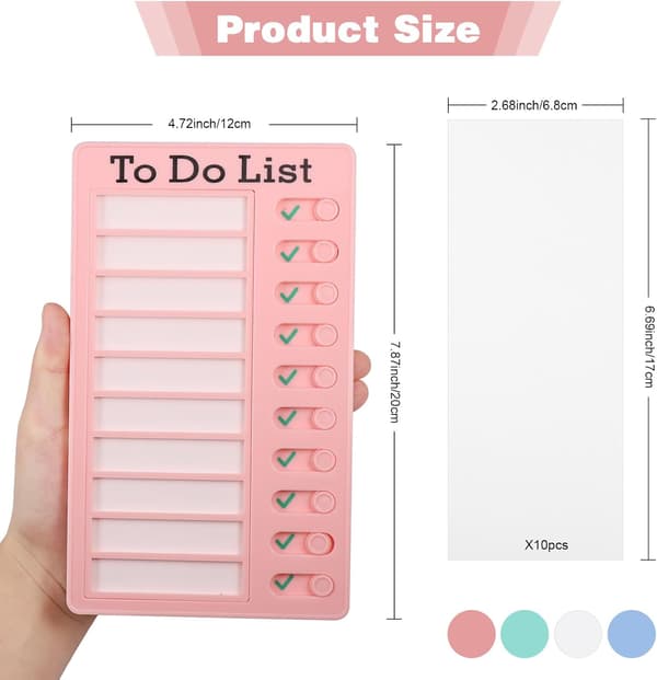 Chore Chart for Kids, 4 Pcs, To Do List, Checklist, Board, Removable, Reusable, Daily Schedule, Behavior Chart