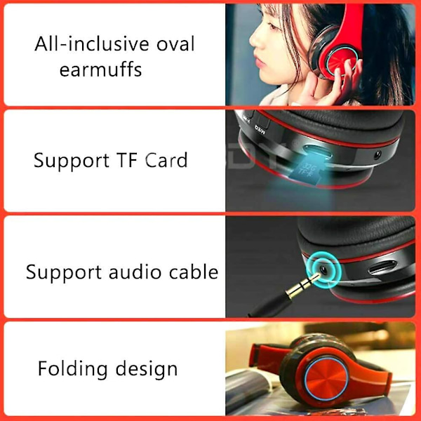 Peliheadsetit Bluetooth-surround-äänellä Stereo Langattomat nappikuulokkeet USB-liitännällä ja mikrofonilla Värikkäät valot PC-kannettavan headsetti (valkoinen)