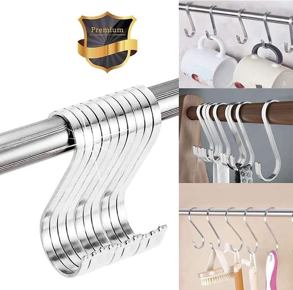 20-pack Multifunktionella Hängande S-krokar Rostfritt Stål S-formade Krokar S-Krok För Badrum Sovrum Kontor Kök - Perfekt