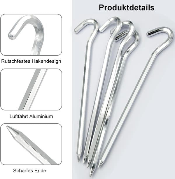Teltplugger, 18 cm plugger camping, teltplugger sterke - Perfekt