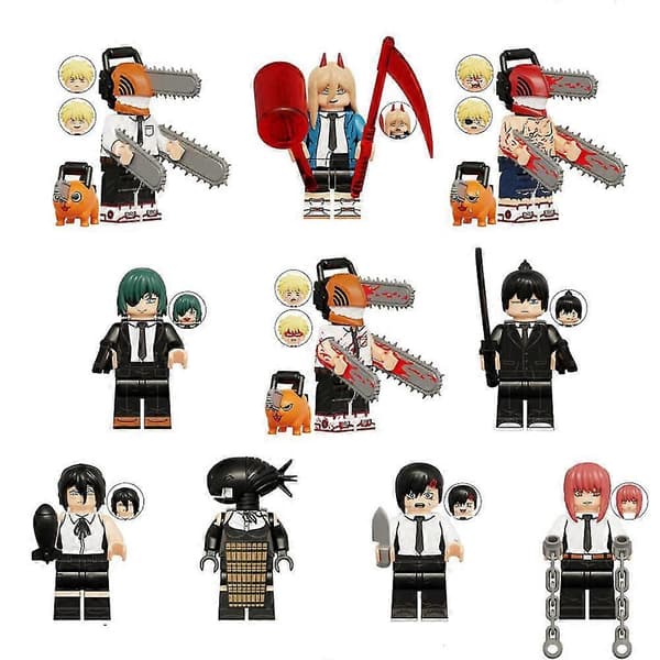 10 stk./sæt Chainsaw Man Mini Figurer Byggeklods Minifigur Samlet Børn Legetøj Gave Sæt