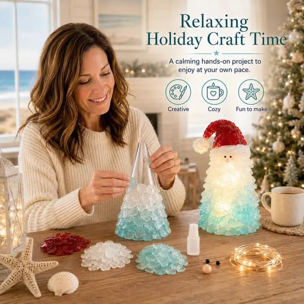 Sæt med julepynt i havglas, glødende håndlavede dekorative gaver Glowing Angels
