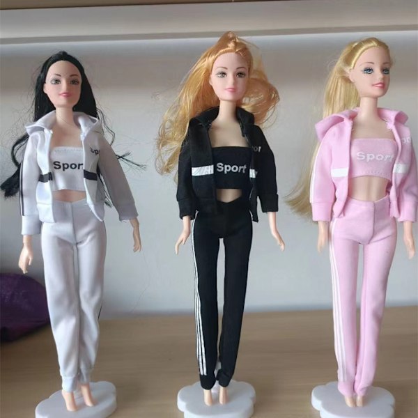 Barbie modetøj, 3 dele, 12 dukketilbehør, til c