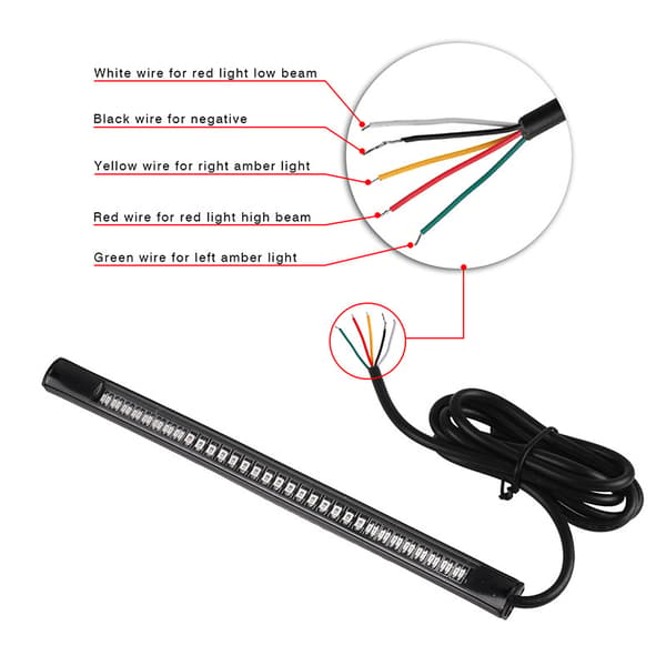 1 stk., 48 LED Bremselys til Motorcykel Bil Cykel Blinklys