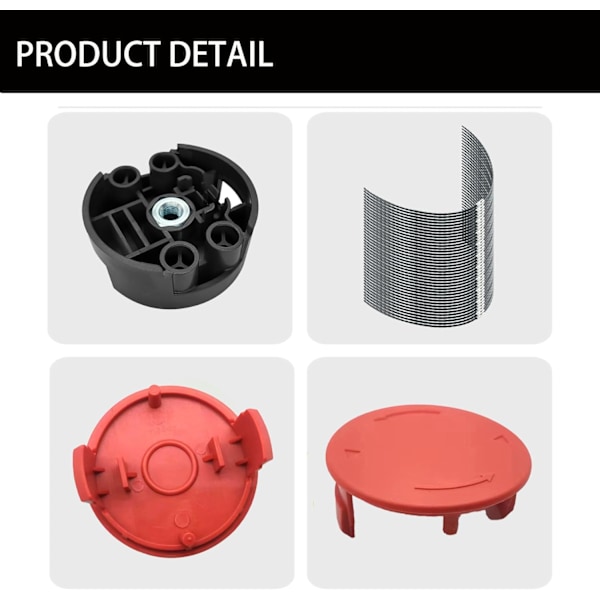 Til Bosch trimmer, F016800431 Udskiftnings trimmerhoved og linehætte til Bosch trimmer AFS 23-27 950W (1 trimmerhoved + 1 hætte + 30 liner)