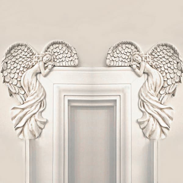 Dørkarm Engel Dekorations Statuer Ornamenter Vinger Engel Resin Håndværk Right
