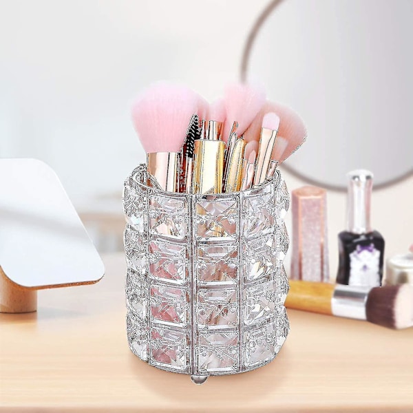 Makeup Børsteholder, Krystal Makeup Børste Pot Rund Makeup Børsteholder