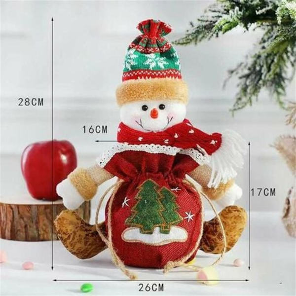 Kreativ gavetræ dekorativ taske tegneserie opbevaring julepose slikpose juleaften pose juledukker under 5 år