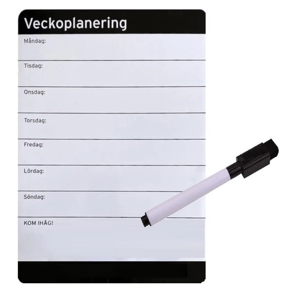 Magnetic Whiteboard for Weekly Planning. Incl. Whiteboard Pen with Eraser 100 21X30CM