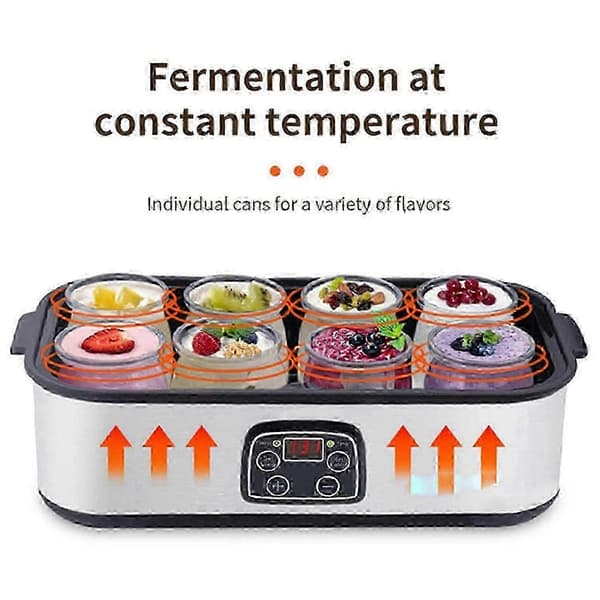 Probiotisk yoghurtmaskin med justerbar temperatur/tidskontroll Få bedre tarmhelse^