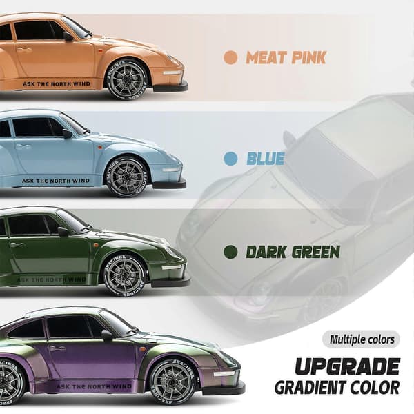 1/24 Skala 4WD RC Driftebil med 2 Hastighetsmoduser, LED-lys og 50m Rekkevidde orange