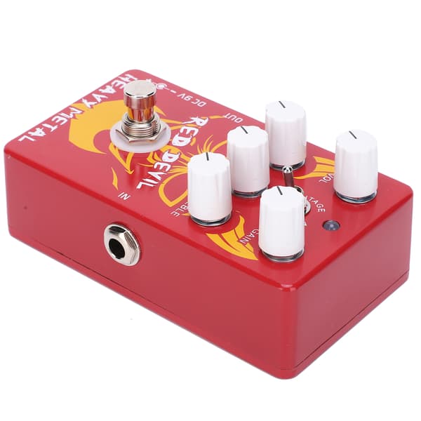 Distortion Guitar Pedal Rød Djævel Heavy Metal Tone Effekt Elektrisk Processor 9V DC