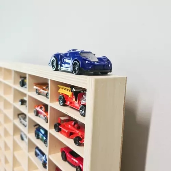 Oppbevaringshylle for modellbiler / Samleobjekter - Hylle med 80 små rom 2650