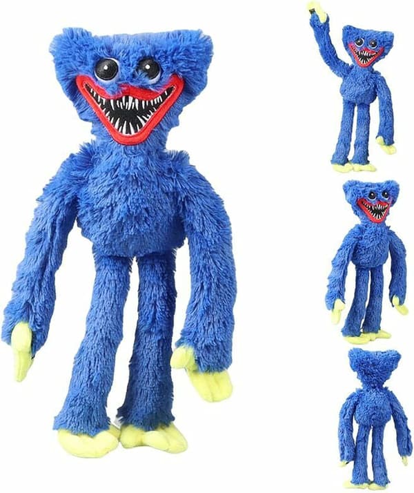 Poppy Playtime Huggy - Blød, 40 cm - Julegave (blå + p