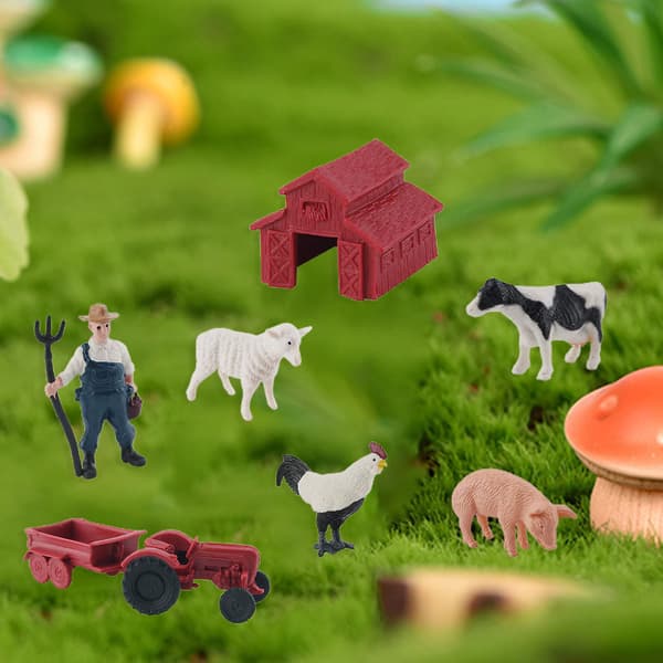 1 Sæt Bondegårdsdyr Figurer Søde Plastik Miniature Figurer Legetøj Scene Rekvisit Simulation