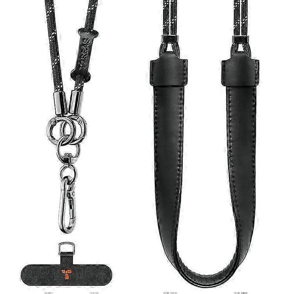 TORRAS Loopgo Læder Telefon Lanyard Justerbar Crossbody Halsrem Telefon Lanyard med Tether Tab