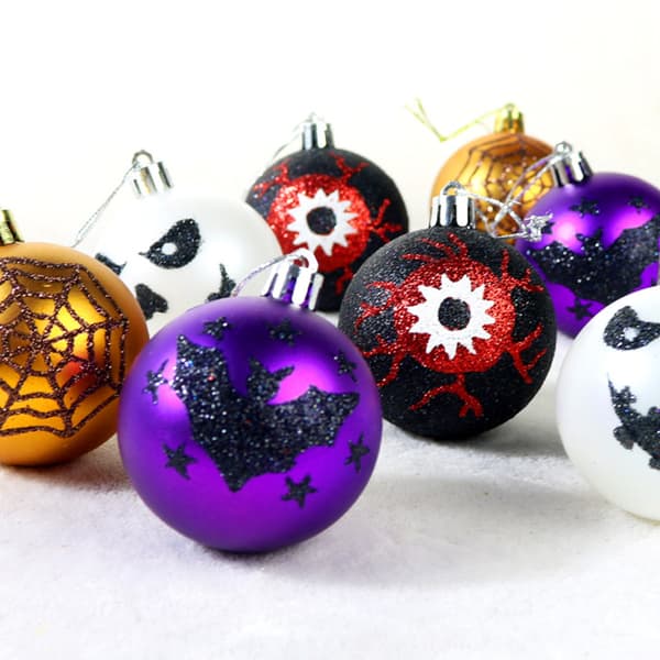 Halloweenkulor 24 stycken okrossbara Halloweenkulor Kulor Ornament