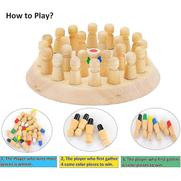 Memory Match Stick Chess, Trespill, Memory Chess Læringsleke, Memory Chess