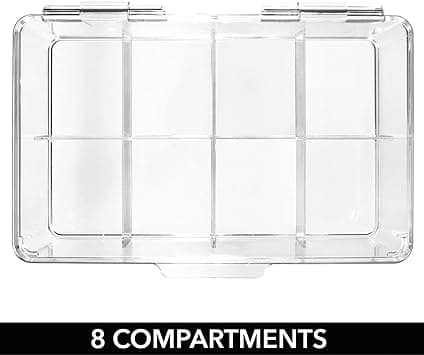 Transparent teboks med 8 rom - oppbevaringsboks i plast