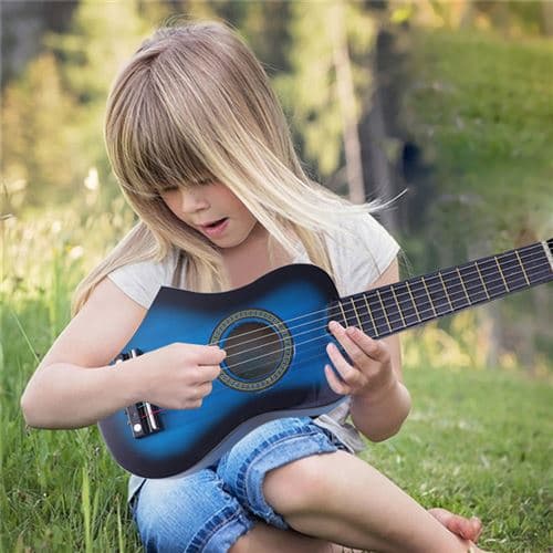 21 tommer blå børneakustisk guitar