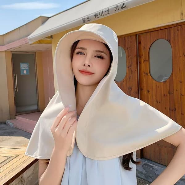 Solhatte til kvinder Solbeskyttelse Bred skygge Tørklæde med nakke flap Vandre Visir Hat til udendørs sommerstrand Gul