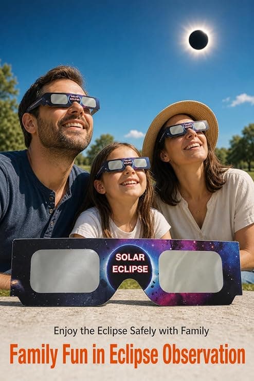 6-pack solförmörkelseglasögon 2026, ISO 12312-2 och CE-certifierade solförmörkelseglasögon speciellt för ögonskydd