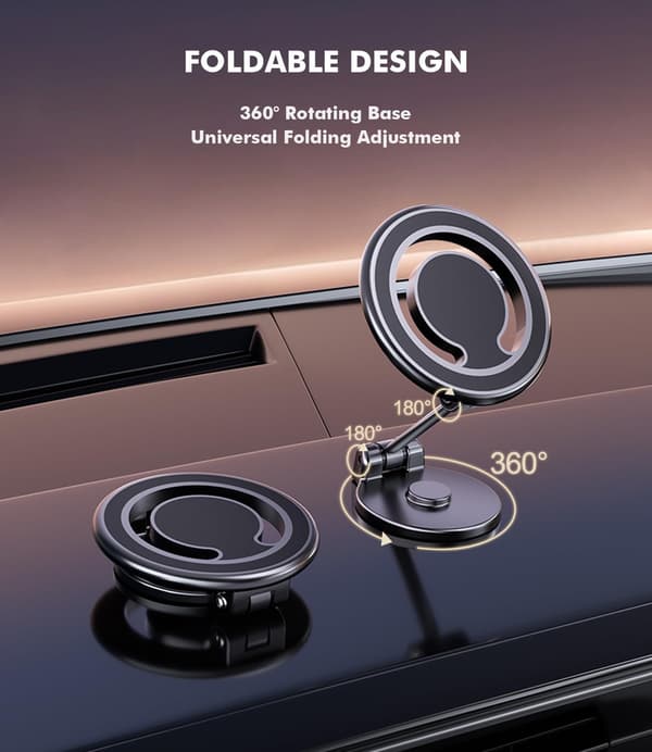 Foldbar Magnetisk Biltelefonholder Instrumentbrætmontering Kompatibel med de fleste smartphones
