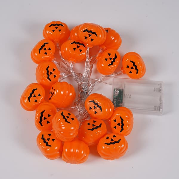 Halloween Græskar Lyskæde Med Hatte Og Spøgelsesansigter LED Indendørs Udendørs Dekorativ Belysning Til Fest Mixed pattern style 3m 20-light bulb - battery-operated