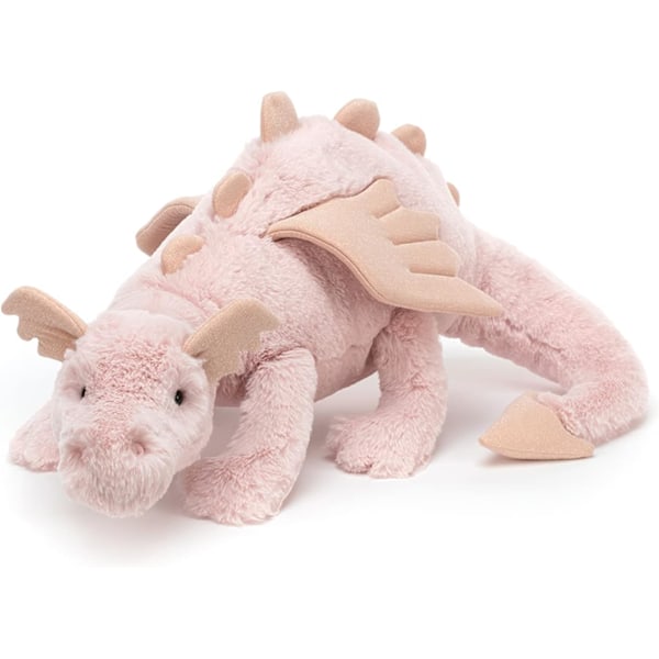 Jellycat Rose Dragon Kosedyr, Stor 66 cm - Mytisk Plysjleke - Klassisk Barnegave pink