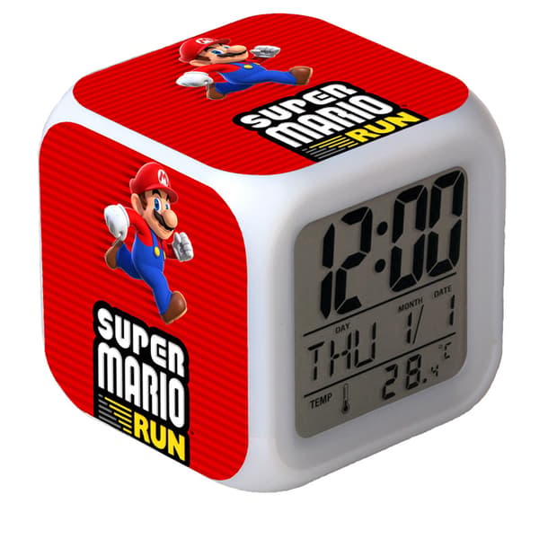 Värikäs LED-herätyskello sarjakuva Super Mario -tyylinen lahjakello lapsille Number-032