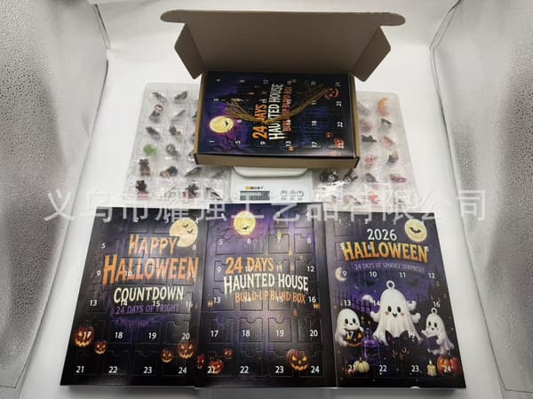 Halloween Countdown Calendar 2026, Acrylic Hanging Surprise Countdown Set, Spooky Holiday Decoration and Gift A (Flat style)