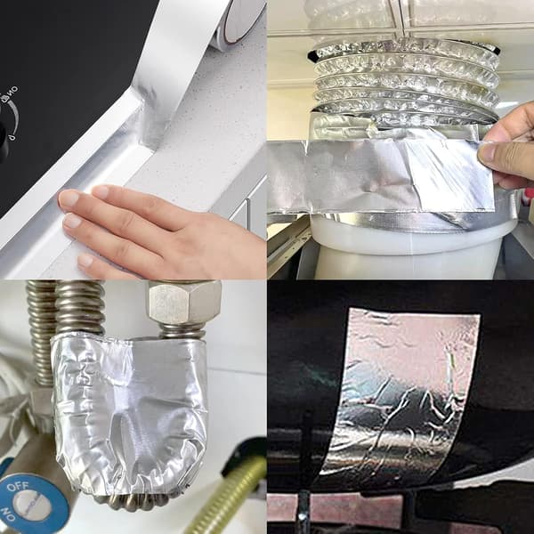 Aluminiumtejp, 5 cm x 20 m Folietejp (3,9 mil), Isolering A(FQ)