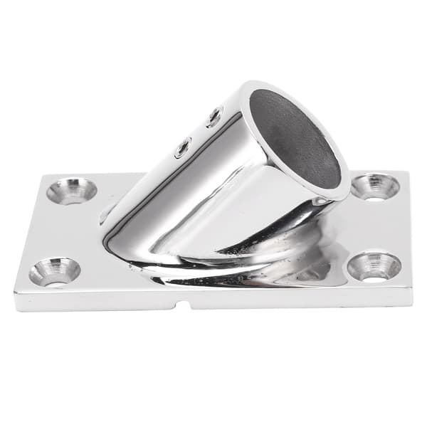 Rustfritt stål 45 graders rektangulær base, slitesterke båtrekkverksbeslag for båter 22mm
