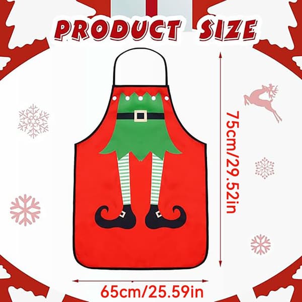 Tykt juleprintet køkkenforklæde med festlig julepynt Christmas sets 60*80CM