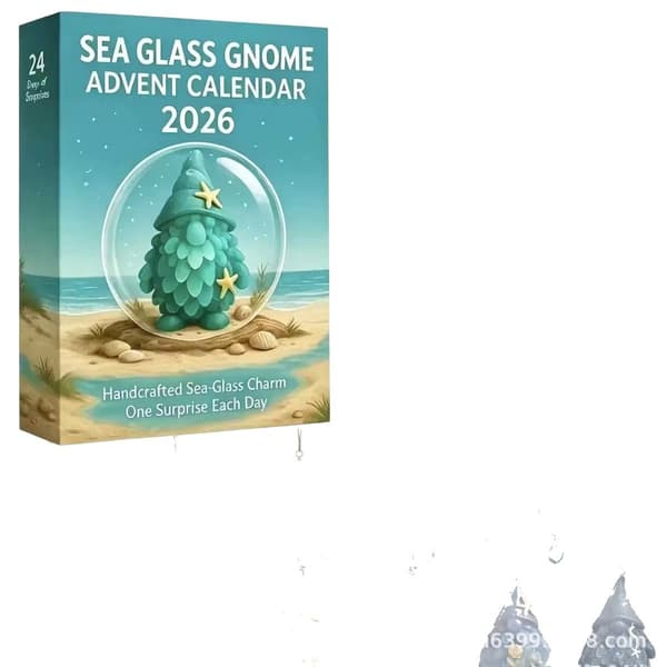 Havsglas Tomte Adventskalender 2026 – Liten Tomte Julnedräkning Highland C