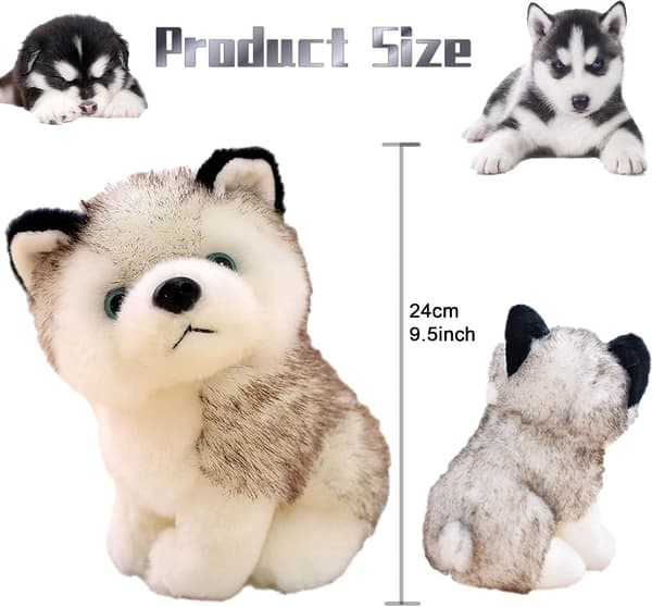 10\" Husky Hunde Plysstofdyr Fyldte Dyr Hvalp Dukke Simulation Hund Pynt Blød