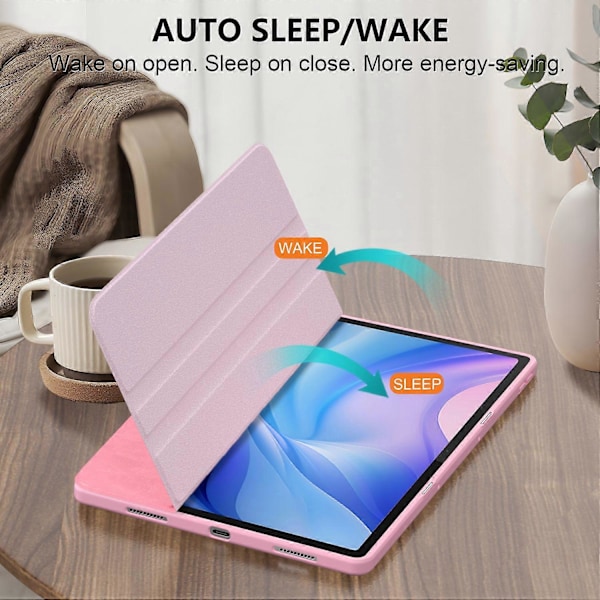 Fodral för Lenovo Tab P12 TB371FC Läder+Akryl+TPU Stativ Tabletskydd med Auto Väcka/Sova
