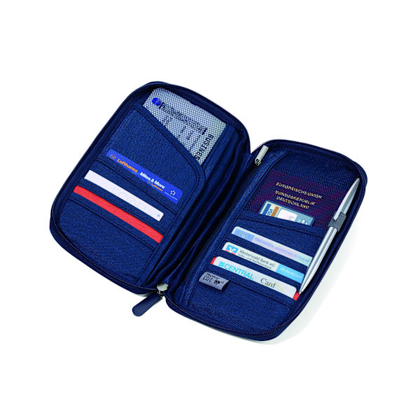 Reseväska Passfodral med RFID - Julgåva Present blå blue