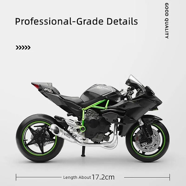 1/12 H2r Ninja 250 Metallilelu Moottoripyörä 1:12 Super Sport Racing Ääni- ja Valosarja Lahja Pojille