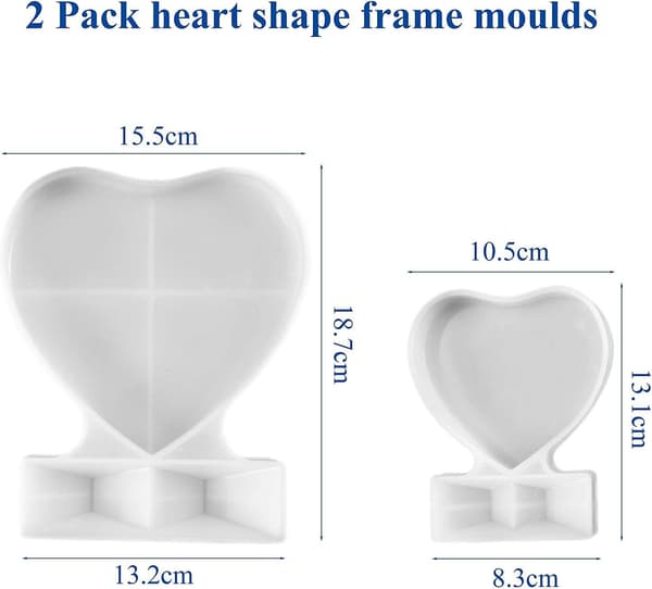 stk fotorammeform bilde silikon hjerteform krystall resinform + 12