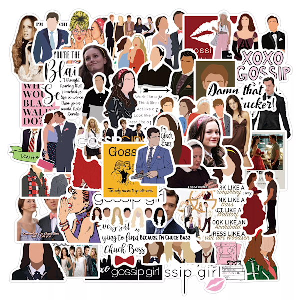 50 kpl Gossip Girl Blair Serena Chuck Dan TV-Lainaukset Scrapbook Graffiti Tarrat