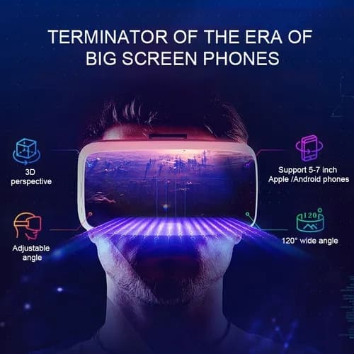 3D VR Virtual Reality Briller med Fjernkontroll og Hodetelefoner
