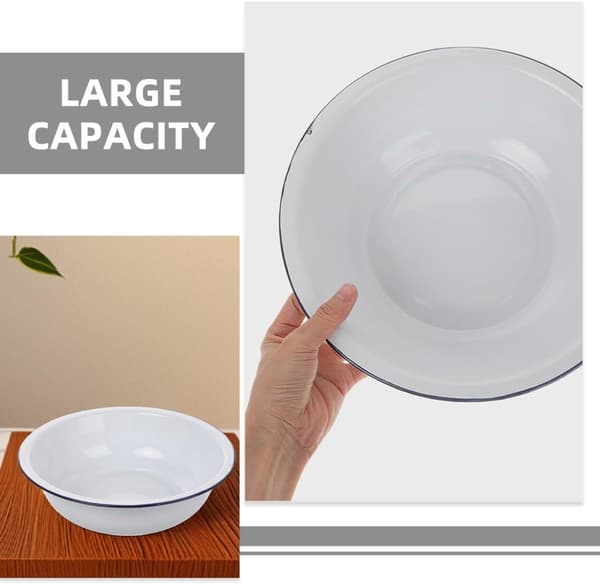 Old-fashioned Enamel Mixing and Salad Bowl Large Capacity 28 cm