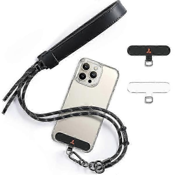 TORRAS Loopgo Læder Telefon Lanyard Justerbar Crossbody Halsrem Telefon Lanyard med Tether Tab