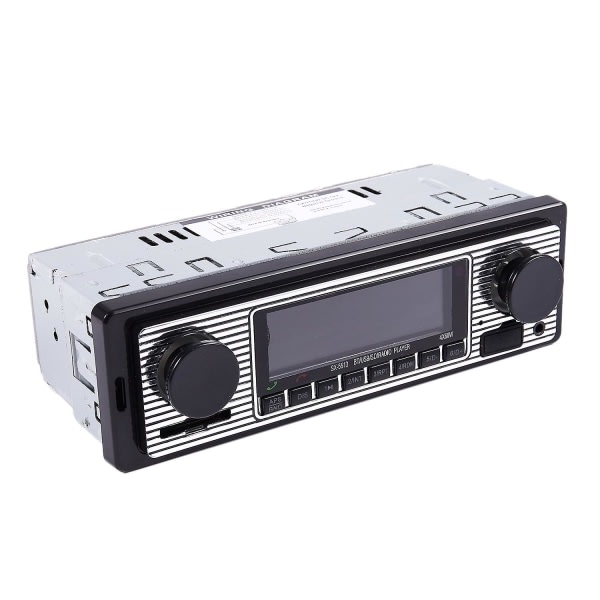 Bluetooth Vintage Bilradio Mp3-spelare Stereo USB Aux Klassisk Bilstereo Audio -HG Svart