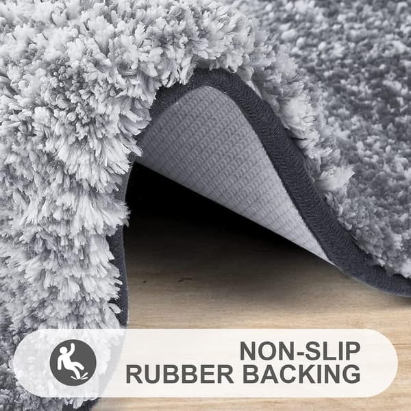 Mikrofiber Badematte 40x60 cm Sklisikker Superabsorberende Røgg Badeteppe Grå